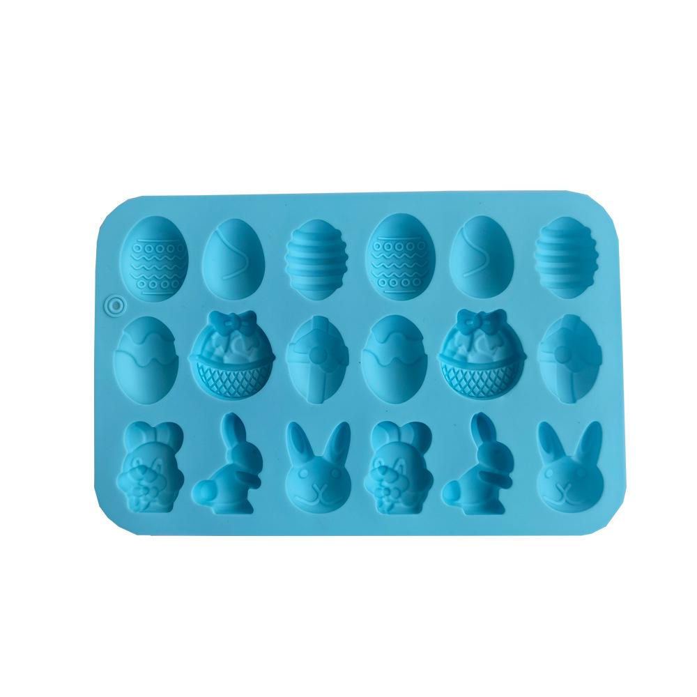 Easter Silicone Mold Rabbit Colored Egg Chocolate Cake Mold Manual Soap Mould Bunny Cookie Molds Holiday Decoration Baking Tools