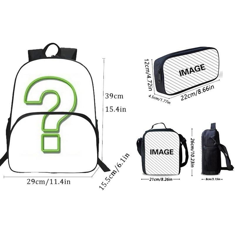 Kids Cartoon Backpack Set Elementary School Students With Lunch Bag Pencil Case - Lightweight Ergonomic Oxford Fabric