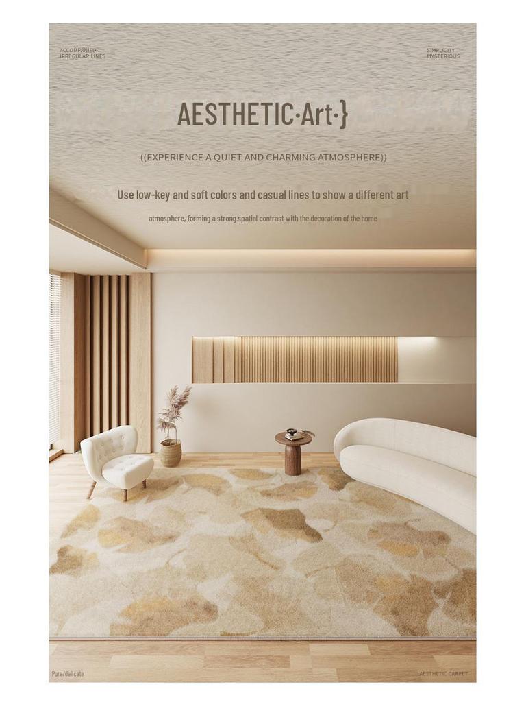 Ковер из овчины в стиле ваби-саби: Толстая, длинная полоса для спальни, дивана или журнального столика