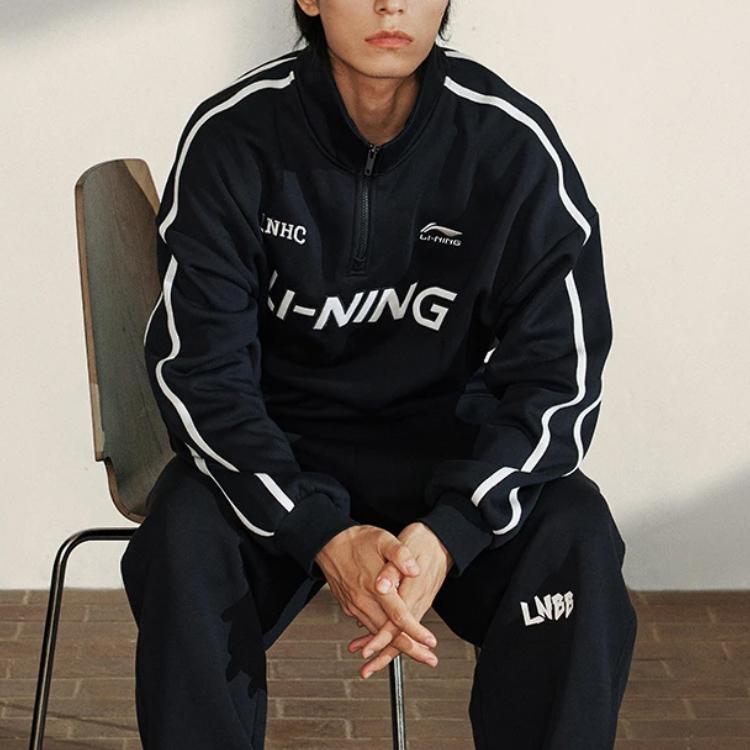 Свитшот из коллекции спортивной моды Li Ning, унисекс, черный, AWDTB35-2