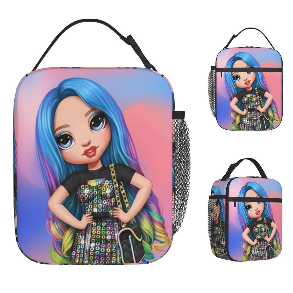 Rainbow High Lunch Bag Fashion Lunch Box For Unisex Outdoor Picnic Portable Cooler Bag Oxford Graphic Thermal Tote Handbags