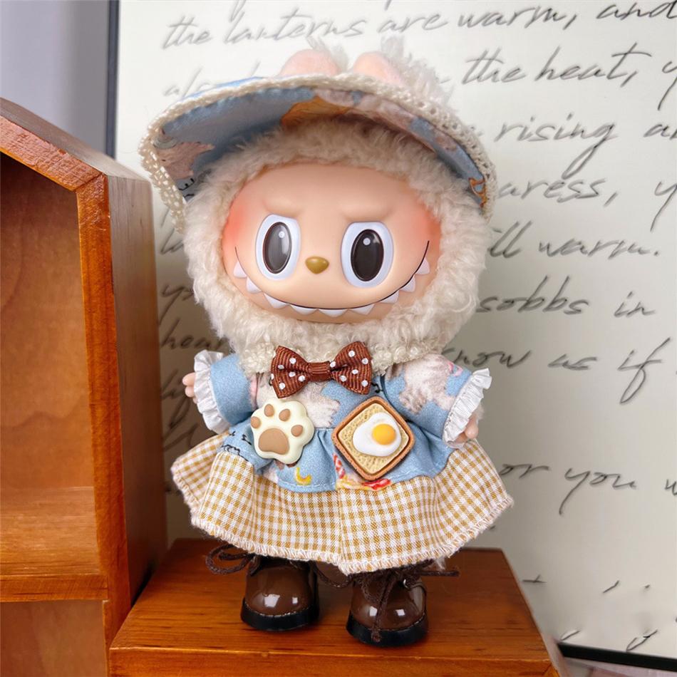 (Только одежда) Аксессуары для одежды Labubu Шляпа V1 V2 V3 Аксессуары для плюшевой куклы Labubu Комплект сменной одежды Сладкие аксессуары