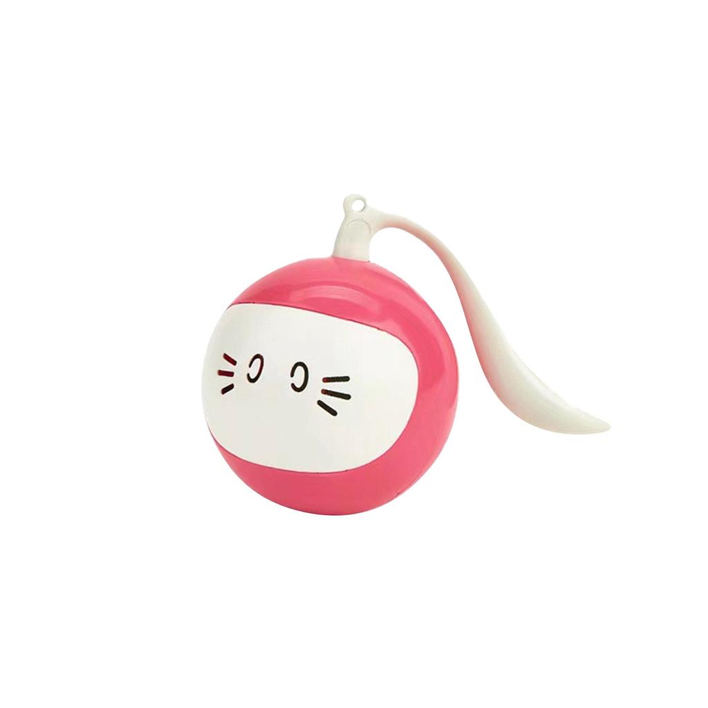 Интерактивная игрушка-мяч для кошек, может издавать звуки, веселье, автоматически катящийся мяч, с пушистой игрушкой-мячом, маленький мышиный хвост, перезаряжаемый