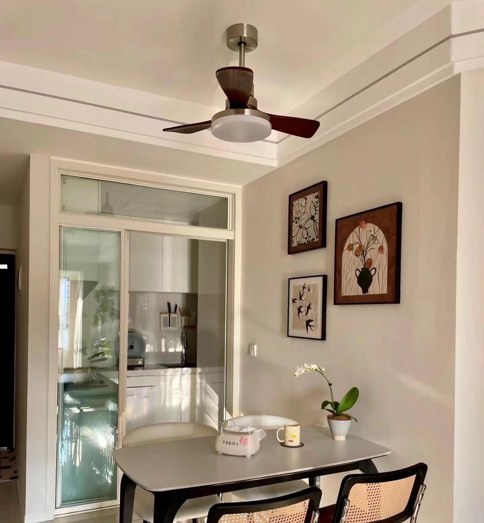 Французский потолочный вентилятор из массива дерева в стиле середины века для дома и ресторана