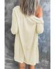 Azura Exchange Beige Open-Front Buttons Cardigan
