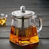Heat Resistant Glass Teapot with Stainless Steel Tea Infuser Filter Flower Tea Kettle Kung Fu Tea Set Puer Oolong Teapot Hotsale