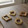 16 Mini Vintage Frames, Miniature Picture Frames Set with Oval, Square, Heart Shapes, Mini Gold Picture Frames for Wall or Tabletop Display