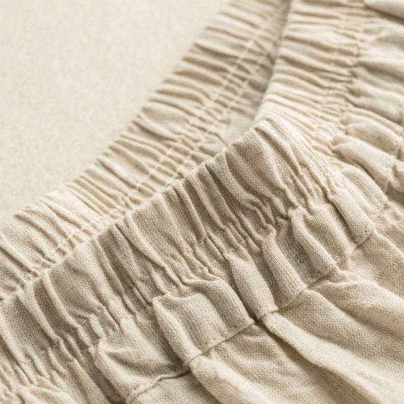 Женская длинная юбка в стиле ретро из хлопка и льна с вышивкой - Облегающая, однотонная, универсальная, летний стиль 2022