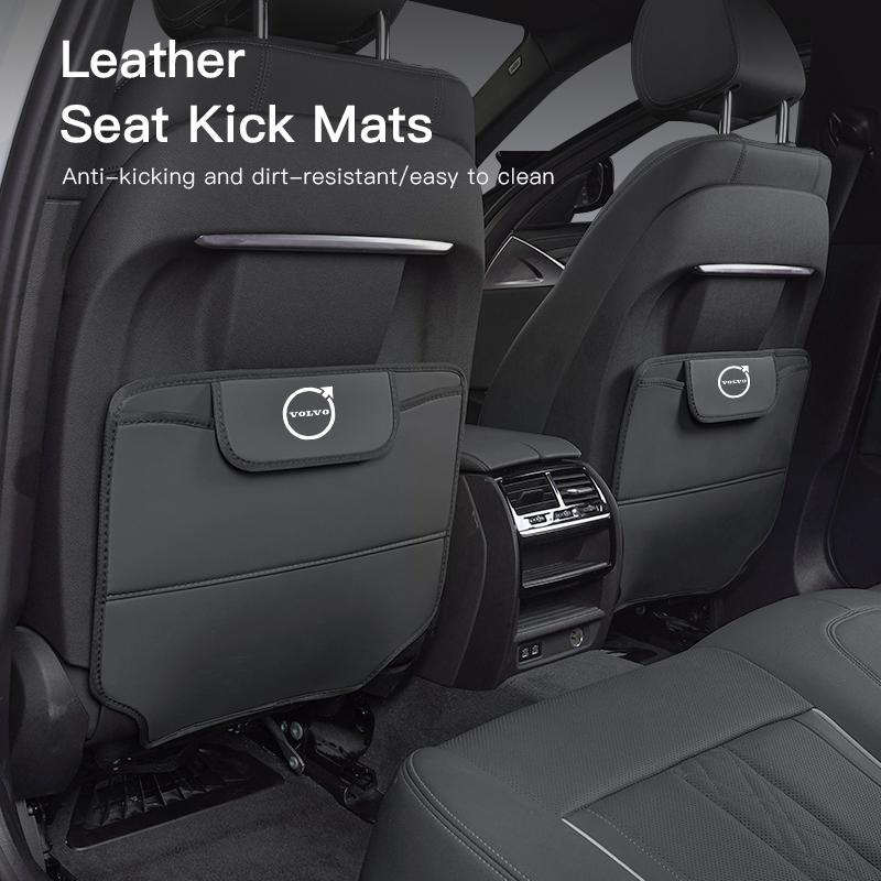 AABBM1 Car Seat Anti Kick Pad Car Interior For Volvo V60 V40 XC90 S60 C30 Olestar AWD Scratch Dirt Resistant Seat Backrest Leather Mat