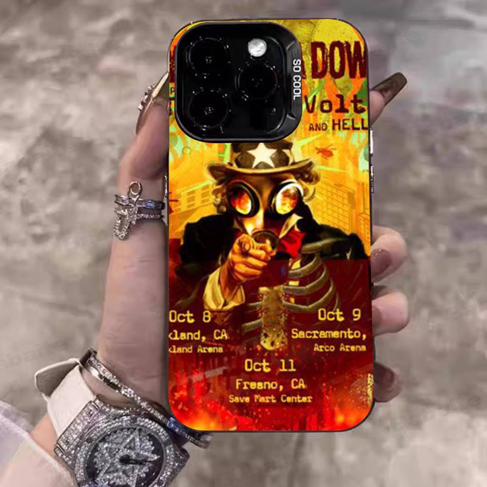 Металлический ремешок System Of A Down Для IPhone 17 16 15 14 13 12 11 Pro Max Plus Матовый цветной задний чехол для телефона
