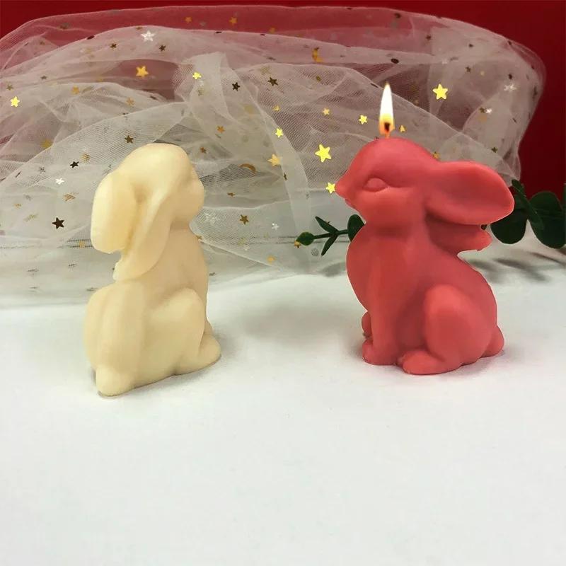 Cute Animal Creative Shape Silicone Mold Handmade Sitting Rabbit Baking Cake Mold DIY Scented Candle Sitting Rabbit Diy Tools