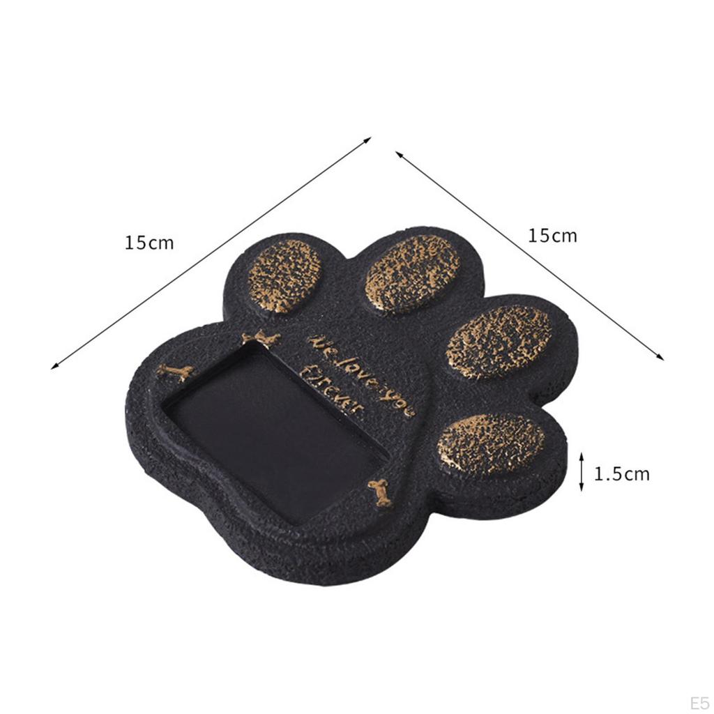 Мемориальный камень с отпечатком лапы для питомцев с фоторамкой 5,9x5,9x0,6 дюйма Подарок соболезнования