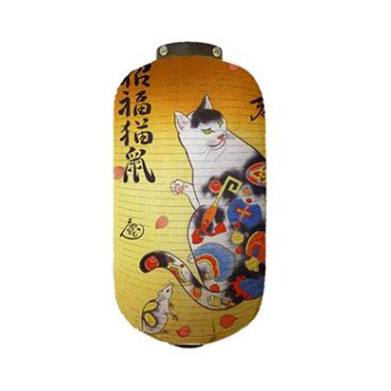 Japanese Style Samurai Cat Hanging Lamp Party Decor Gothic Samurai Cat Lantern Restaurant Izakaya Sushi Shop Advertising Sign