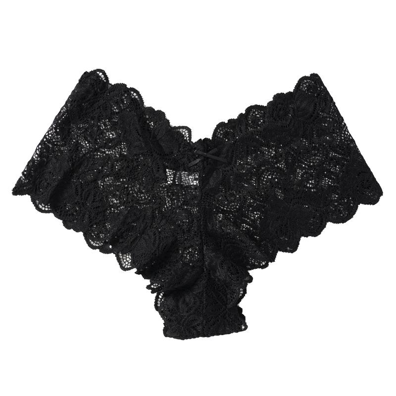 Женские сексуальные кружевные трусики с v-образным вырезом и милым бантом, полупрозрачное бикини, нижнее белье, нижнее белье с вышивкой
