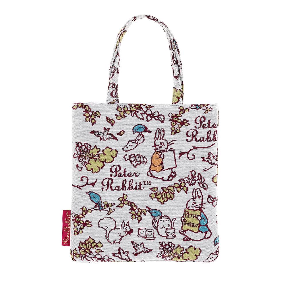 Marushin Mini Tote Bag Peter Rabbit Drawing Garden Jacquard Weave Thin 5705003700