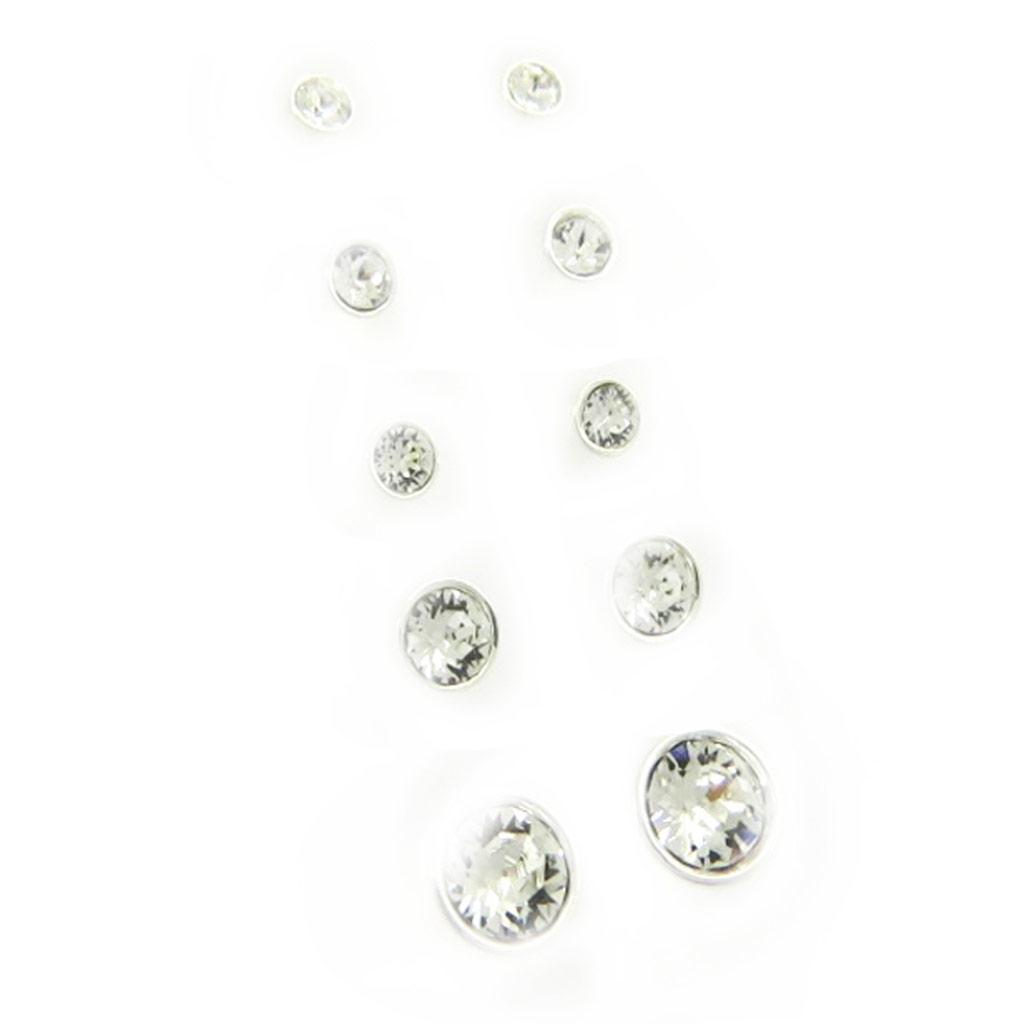 Les Trésors De Lily [L6295] - Набор из 5 пар «Unique» белого цвета (от 2 до 6 мм).