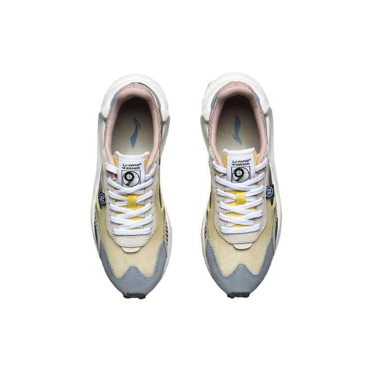 Женские кроссовки для бега Li Ning Square Желто-сине-серые AGCR034-4