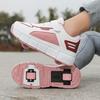 Small Four-wheel Walking Shoes Pink Teenager Sport Shoe Girls Kids Unisex Two Wheel Pulley Walking Shoes