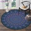 Круглый ковер в стиле бохо, фланелевый коврик для йоги, подушка для гостиной, спальни, учебный коврик, напольный коврик с принтом мандалы, противоскользящий коврик для стула