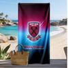West Ham United FC Personalized Printed Beach Towel Soccer Logo Support Custom Name Text Absorbent Towel For Sport Travel Special Gift