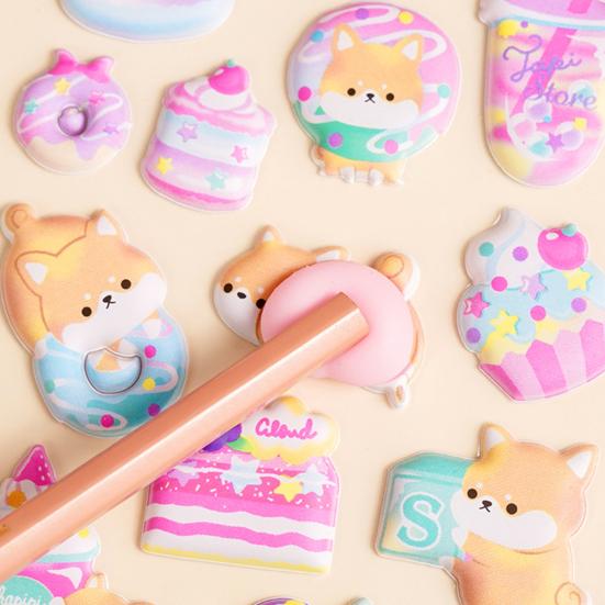 3D Сквиши Наклейки с Попками Милые Наклейки с Попками Животных Мультяшные Наклейки с Пушистыми Щенками и Котиками для Скрапбукинга DIY Проектов Украшение для Блокнота Чехла Телефона