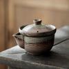 Wood-fired Hand-made Teapot Japanese Retro Coarse Clay Tea Infuser Kung Fu Tea Accessories Teapot Hand-hammered Beam Pot