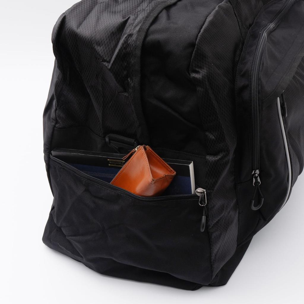 Logo Spark Boston Bag, Large Capacity 60L, 3-Way, Two-Tone Design, Travel Bag, 750kg Capacity, Black