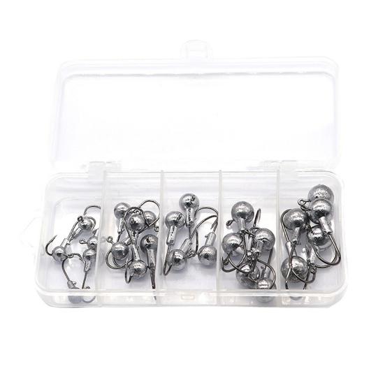 25 шт./кор. 2 г/3,5 г/5 г/7 г/10 г рыболовный крючок прочный металлический неокрашенный зазубренный круглый головной крючок рыболовные принадлежности для пресноводной соленой воды