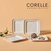 CORELLE Rosemont Ceramic Square Plate 4p Tableware Ivory-Orange
