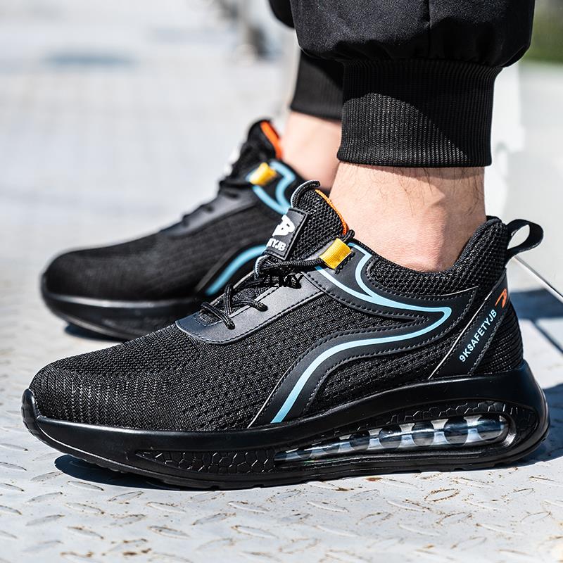 Модные дышащие защитные ботинки со стальным носком для мужчин, рабочие защитные ботинки, устойчивые к проколам, спортивные рабочие кроссовки, мужские строительные защитные ботинки