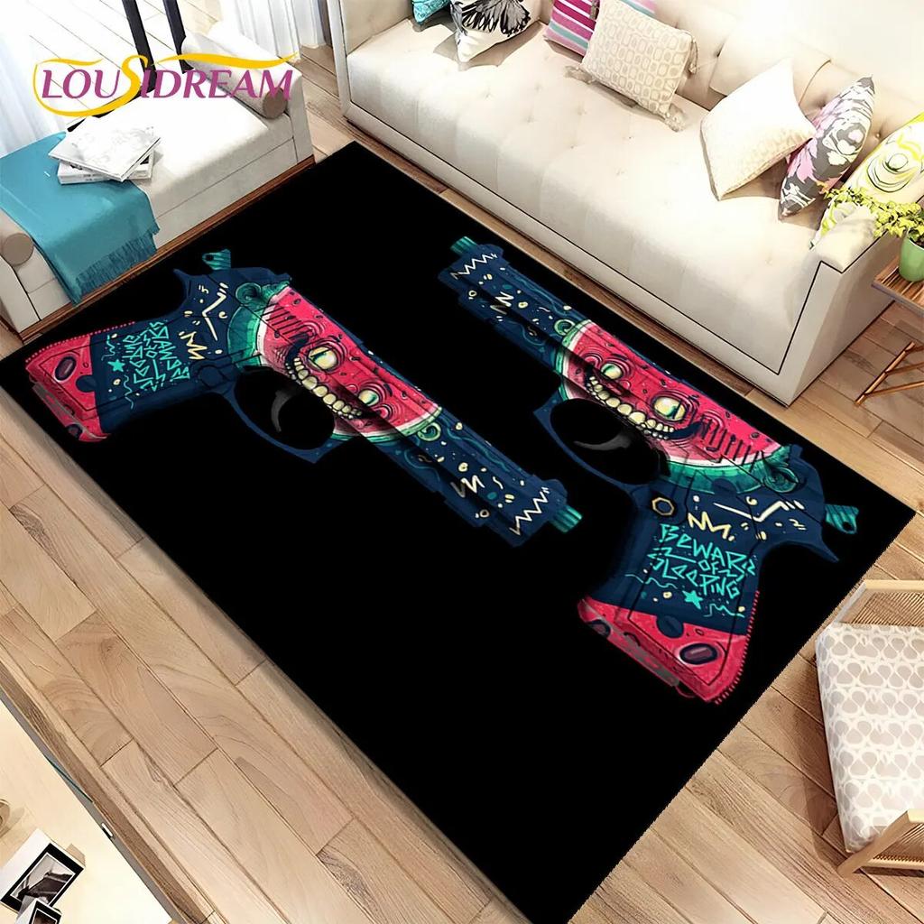 3D штурмовая винтовка, пистолет, пистолет CS M4 AK USP, игровой коврик, ковер для дома, гостиной, спальни, дивана, коврик для двери, декор, нескользящий напольный коврик