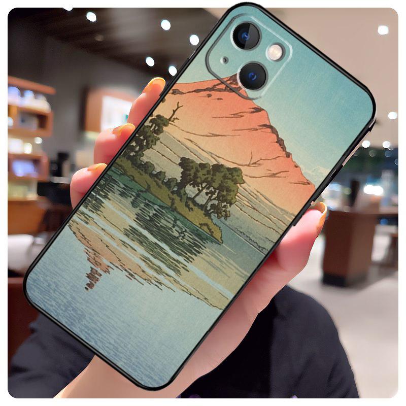 Японский чехол в стиле Укиё-э для iPhone 17 Pro Max 15 14 13 11 12 16 Pro Max mini 15 16 Plus 16e 17 Air Чехол для телефона