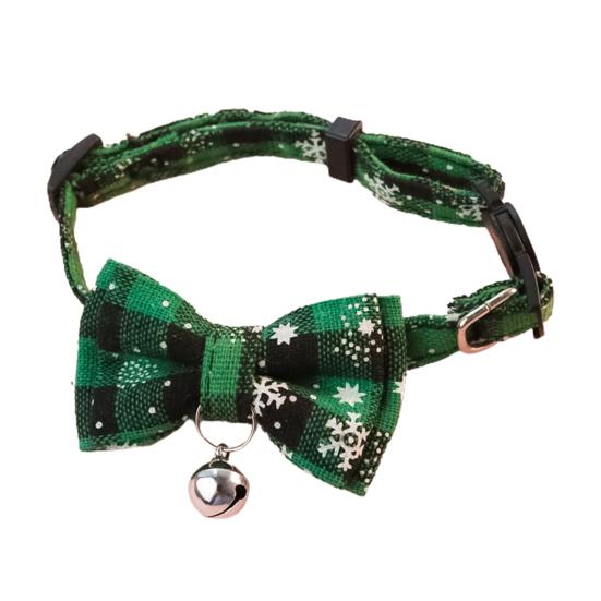 Cat Collar Bell Dress Up Plaid Christmas Element Pet Collar for Party