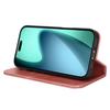 For iPhone 17 Case PU Leather Calf Textured Magnetic Closing Smart Phone Cover