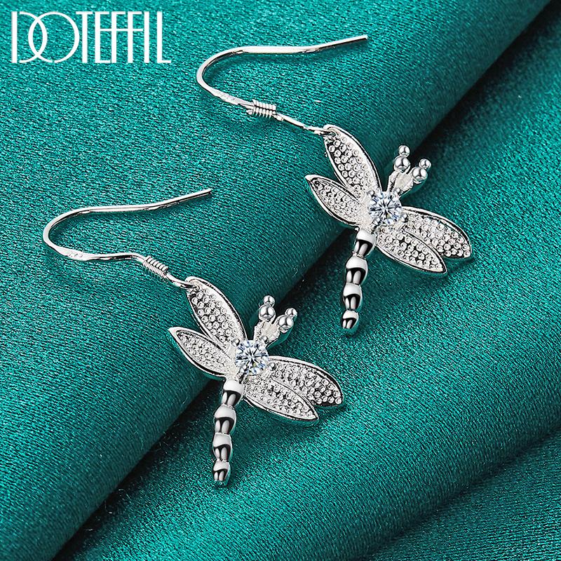 Серьги-стрекозы из стерлингового серебра 925 пробы, модные ювелирные изделия