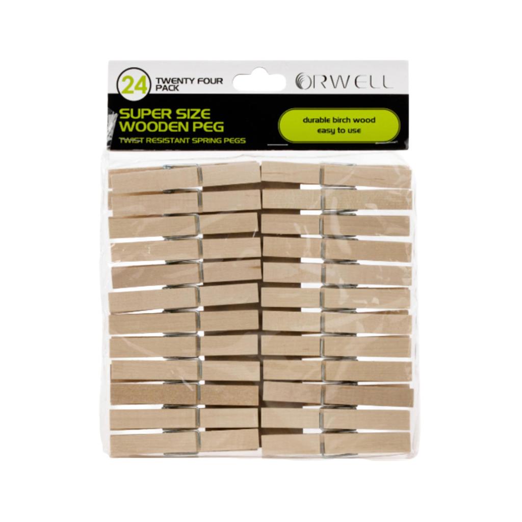 Orwell Super Size Wooden Pegs 24pk