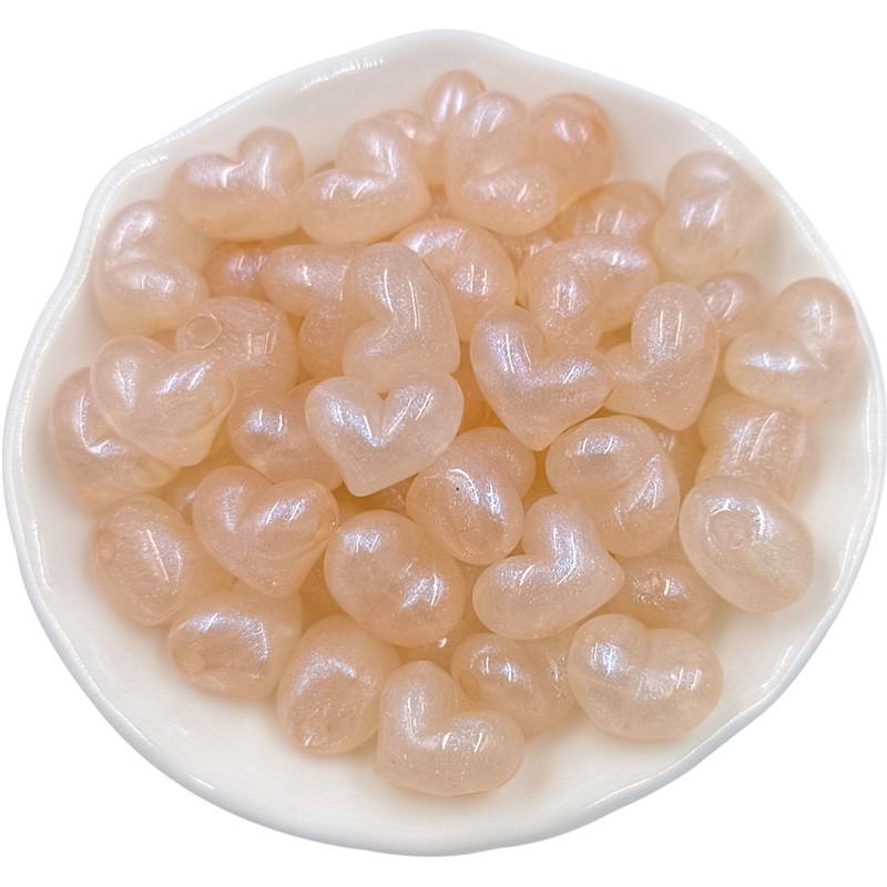 Acrylic Jewelry Making Fluorescent Powder Loose Beads 10pcs Macaron Beading Material Pointed Heart/Star For Bracelet Necklace Beads