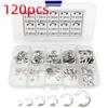 120PCS Silver Retaining Rings Stainless Steel Snap Ring Set E-Clip Assortment  Circlip