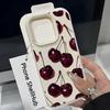 Чехол для телефона винно-красный с рисунком вишни, текстурой личи для iPhone 17 Pro Max 11 12 13 14 15 16 17 Air 15 Plus X XS XR 16E, мягкий чехол