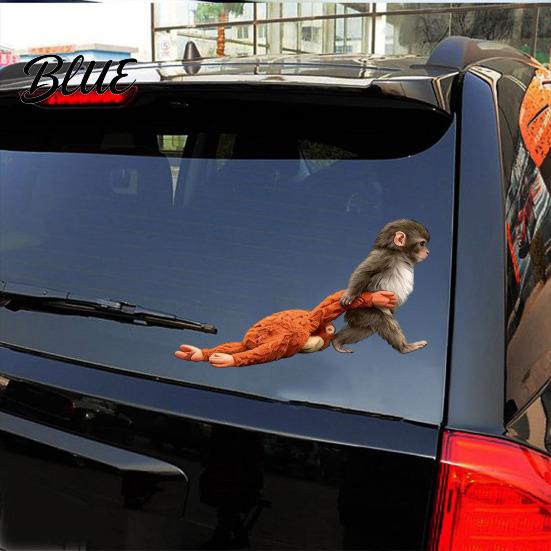 Colorful Car Decals 1 Sheet Sticker Monkey Punch Window Decal Waterproof DIY Scratch Resistant Laptop Water Bottle Phone Case Travel Auto