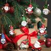 24 Pcs Christmas Tree Pendant Wooden Cartoon Hanging Ornaments Santa Snowman Dwarf Ornaments for Christmas Tree Home Party