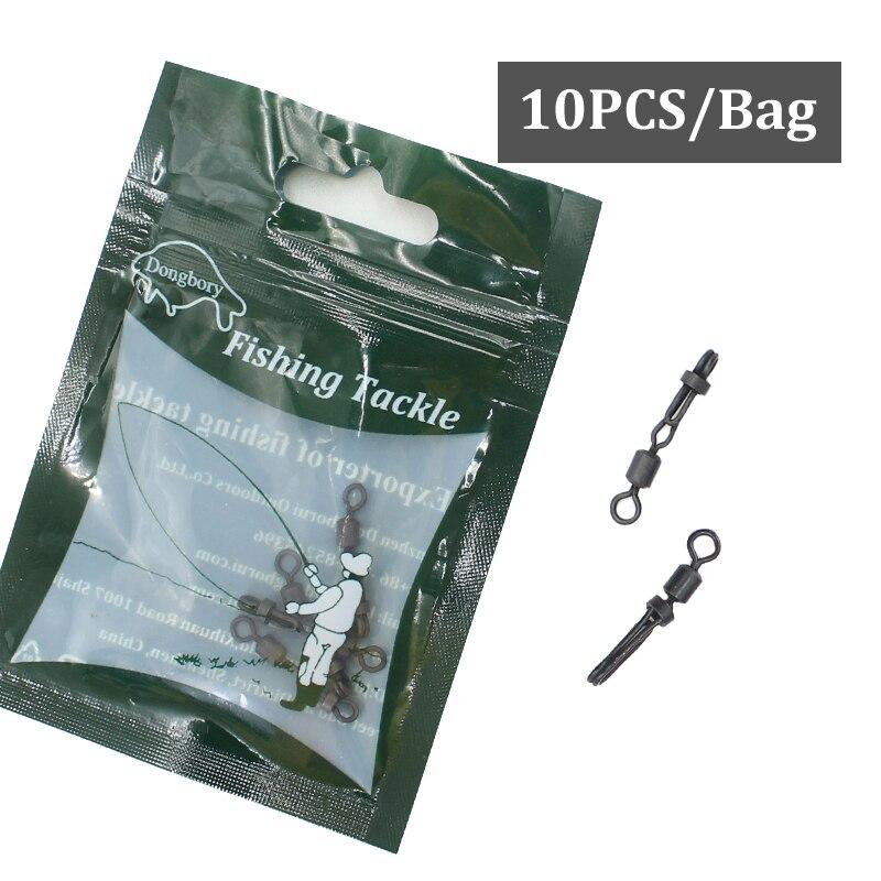 10 шт., аксессуары для рыбалки на карпа, быстросменный моллюск, вертлюг с моллюском, зажим, аксессуары, подвижное кольцо, соединитель для карповой оснастки