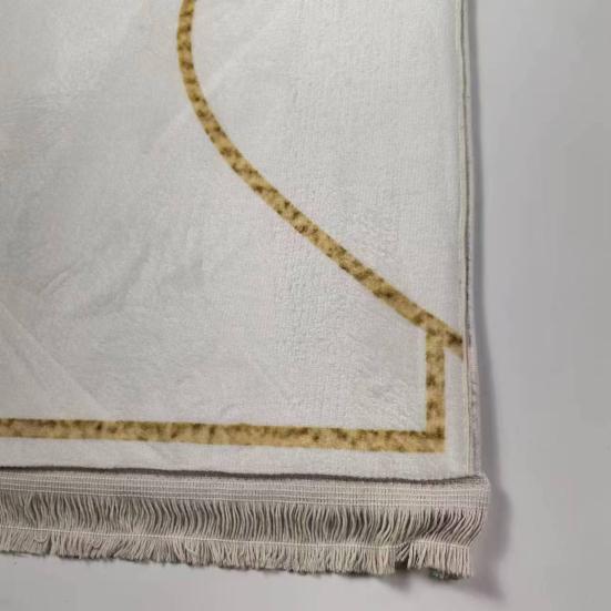 2Pcs/Set Islamic Prayer Mat Couples Flannel Prayer Rug Heart Patterned Floor Mat Islamic Gifts for Ramadan Eid Hajj Valentine's Day