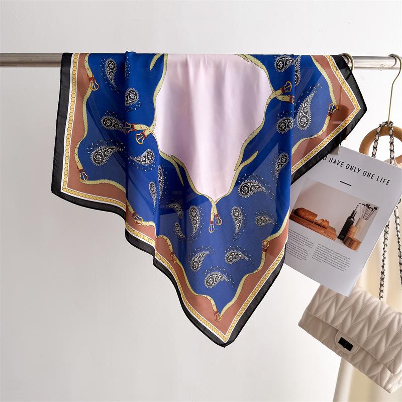 Fashion Password Printed Silk Scarf Square Scarf High-End Shawl Professional Versatile Neck Small Square Scarf Headscarf