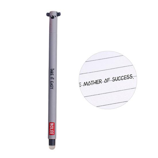 Стирающаяся ручка 0,7 мм с черными чернилами, с мягкой рукояткой, приятной для кожи, с милыми колпачками в виде животных, кнопочный механизм, перезаправляемые ручки, школьные принадлежности