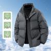 Мужская хлопковая куртка с воротником-стойкой - Business Casual, Однотонная, Утепленная, Стиль 8818 [Доступен вариант для пары]
