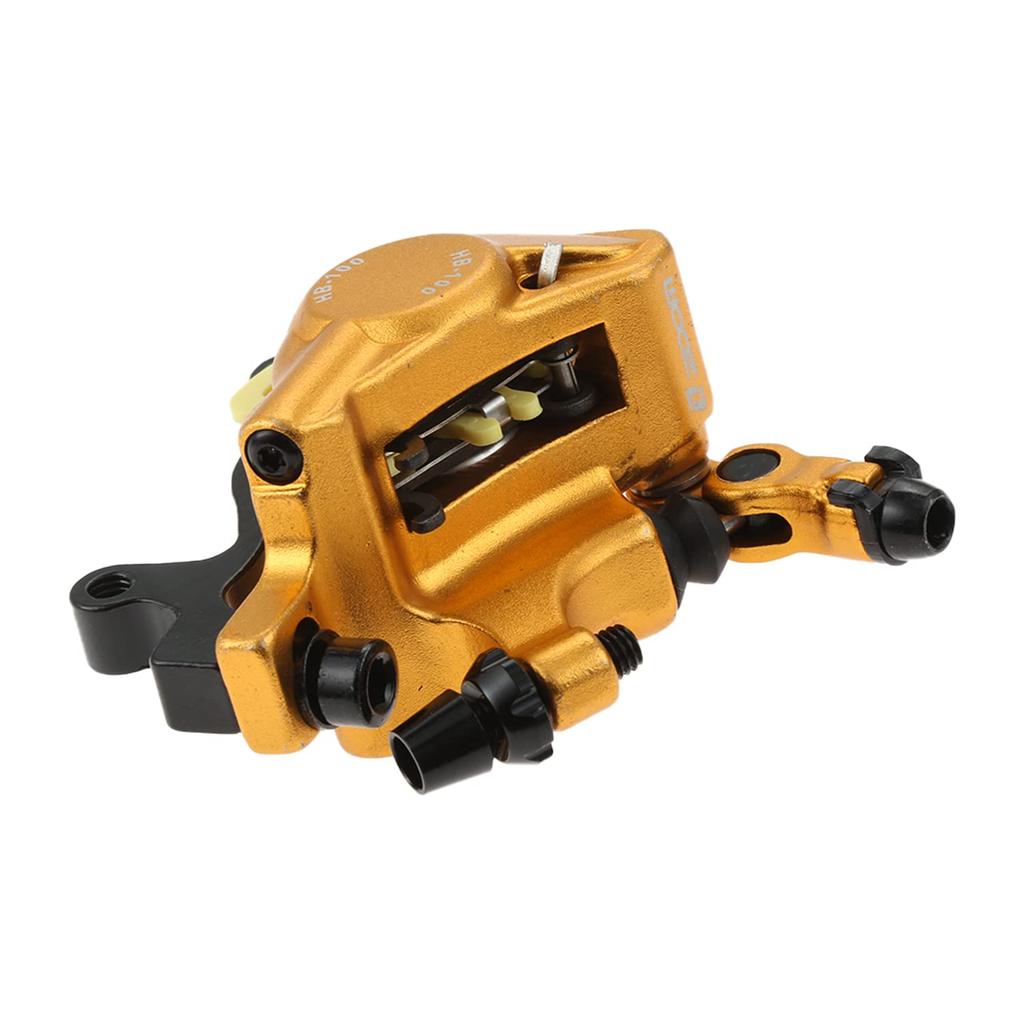 Etermeta ZOOM HB-100 Mountain Bike Disc Brakes, Aluminum Alloy, Line-Tuning Hydraulic, Front and Rear Set (Gold)