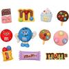 Смоляные украшения-аксессуары M&M's: Материалы для DIY чехла для телефона, заколки для волос, стакана для воды и пряжки для обуви в виде печенья и конфет.