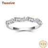Tancise Classic 925 Sterling Silver  Zircon Ring Ladies Jewelry Wedding Promise Party Gift