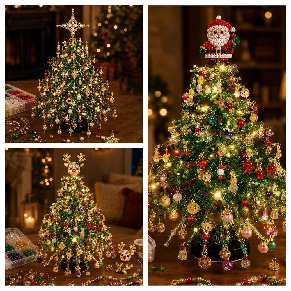 Crystal Bead DIY Beaded Christmas Tree Kit Holiday Beading Craft Kit  Christmas Holiday